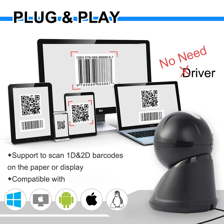 2022 New Desktop Omni-Directional Barcode Scanner for POS System